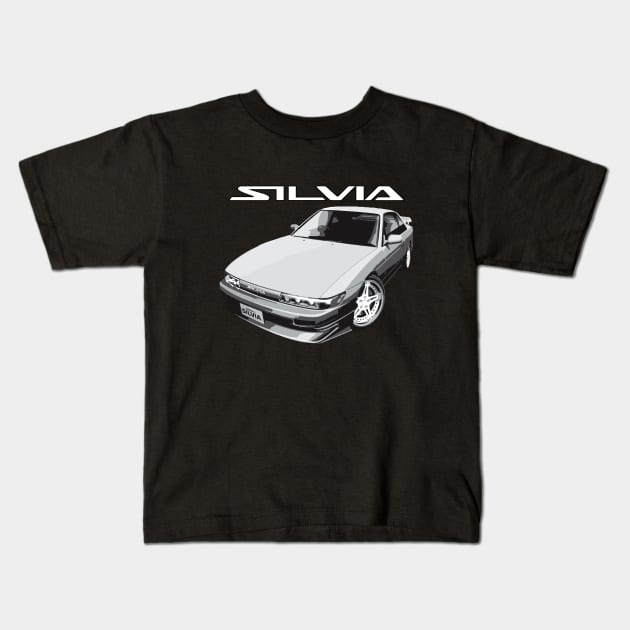 JDM Car S13 240 180 Drift Machine K's AERO Kids T-Shirt by cowtown_cowboy